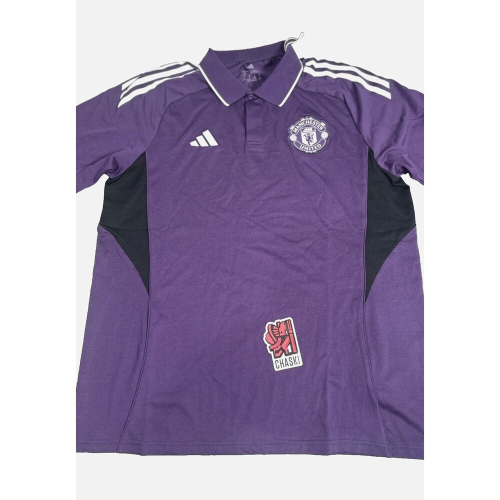 Adidas Manchester United UK soccer Polo Shirt Purple Men's Large JP3105 NEW